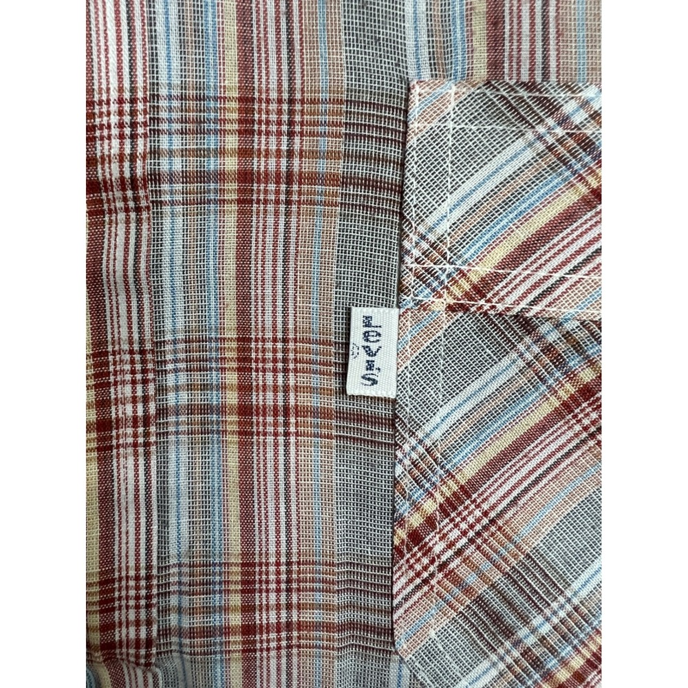 Levi's Button Up Mens Large Multicolor Plaid Tapered Fit Vintage Shirt A28 - Picture 4 of 12